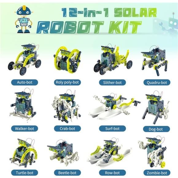 12-in-1 STEM Solar Robot Kit - STEM Projects for Kids Ages 8-12, Learning Kits - Picture 5 of 6